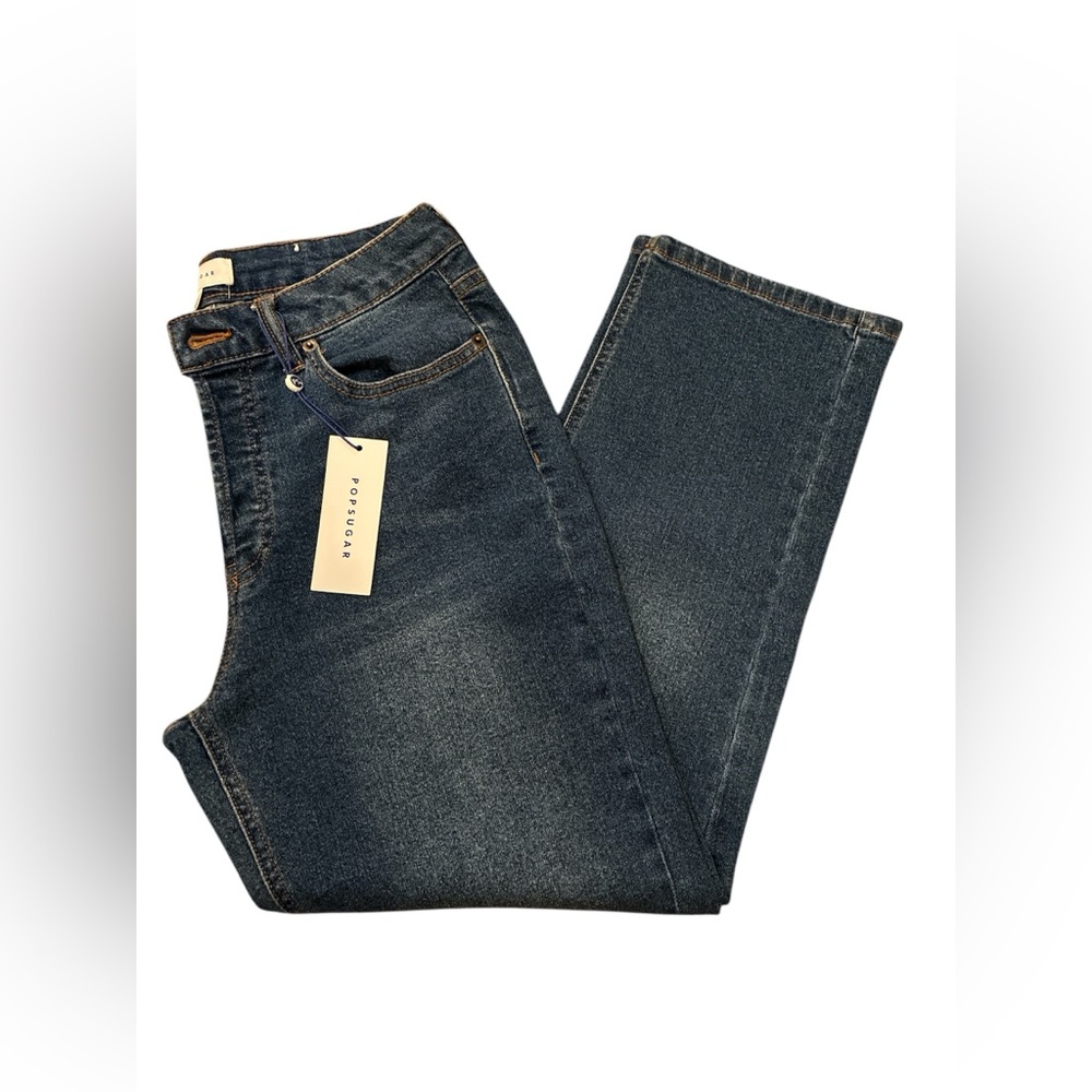 Women's PopSugar Straight Leg Midrise Jeans. Cotton Spandex blend. Size 8.